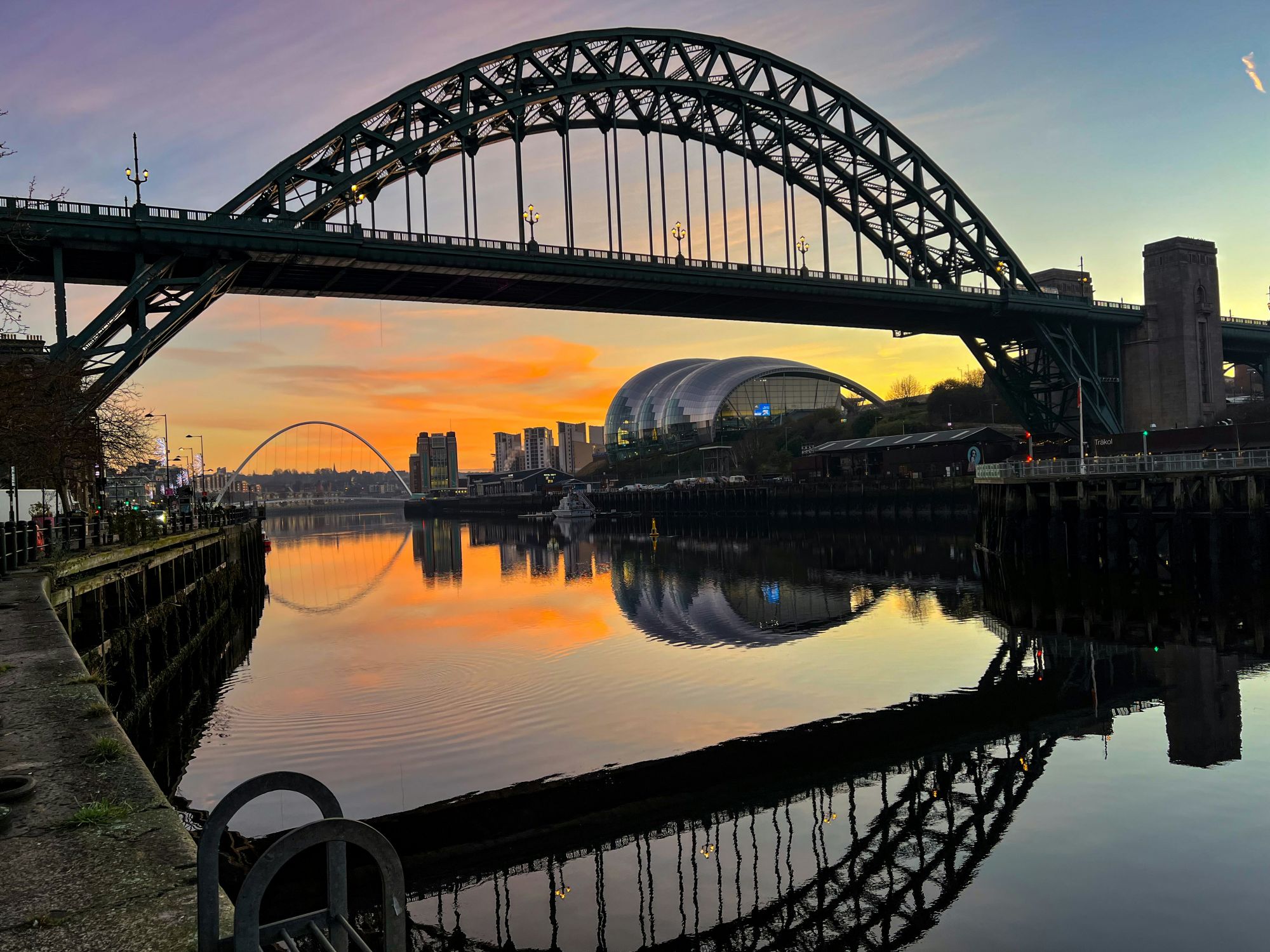  A view of Newcastle at sunset.