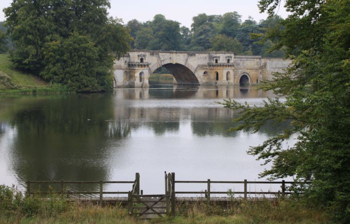 Vanbrugh Bridge over a lake.