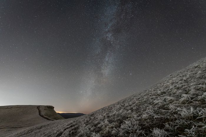 A wintery shot of the Galactic core nestled between Corn Du and Pen Y Fan. The highest peaks in South Wales.