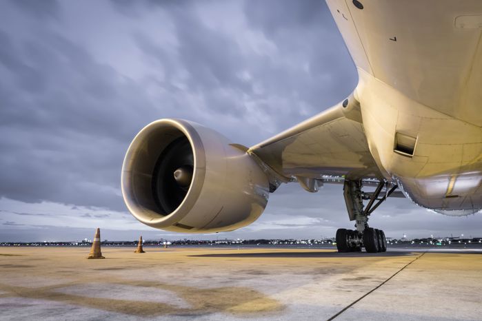 The underside of a plane