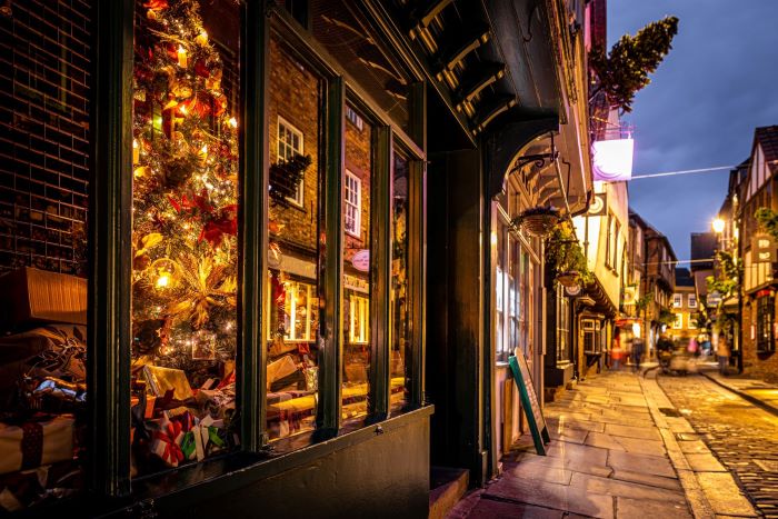 The Shambles in York at Christmas