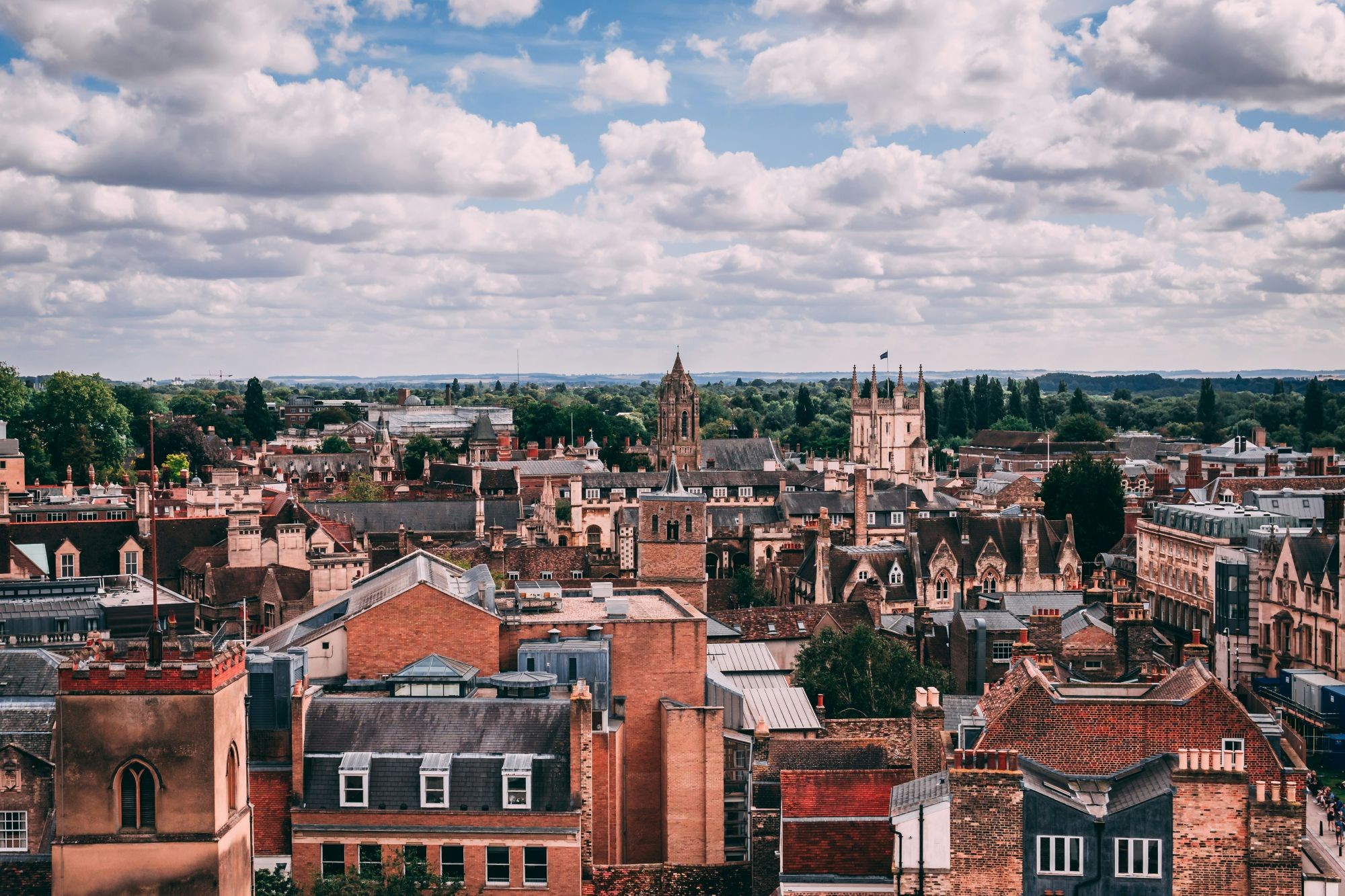 A view over the rooftops of Cambridge