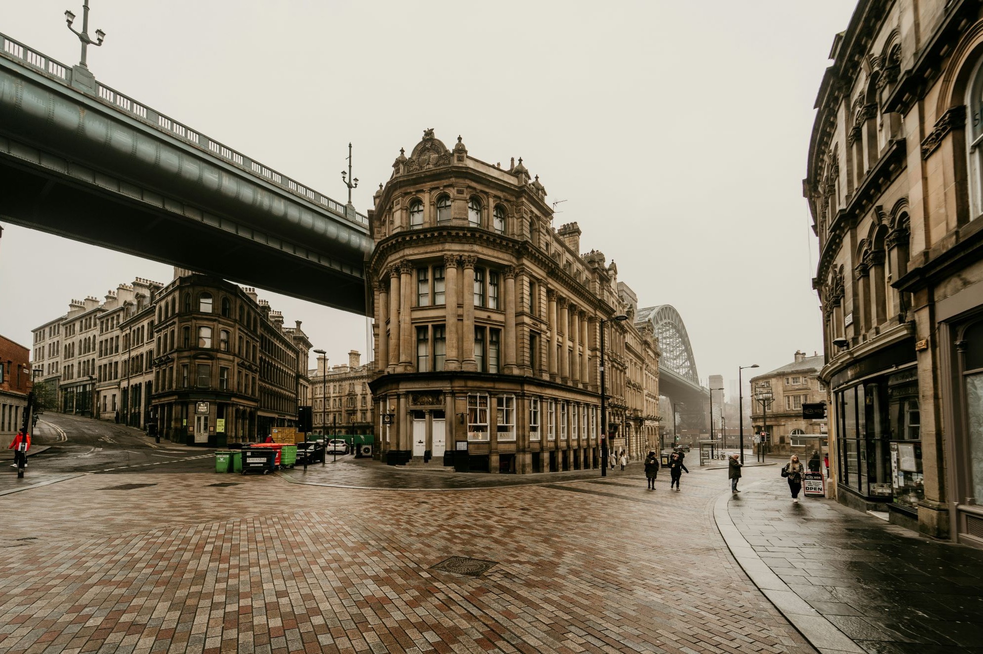 A foggy street in Newcastle.