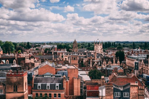 A view over the rooftops of Cambridge