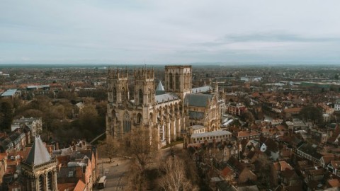 An aerial view of York Cathedral