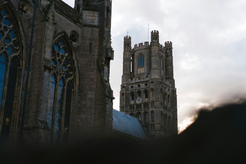Ely Cathedral on a grey day.