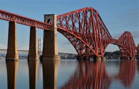 Forth Bridge on a clear day.