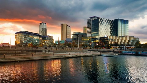 Sunset at Media City.